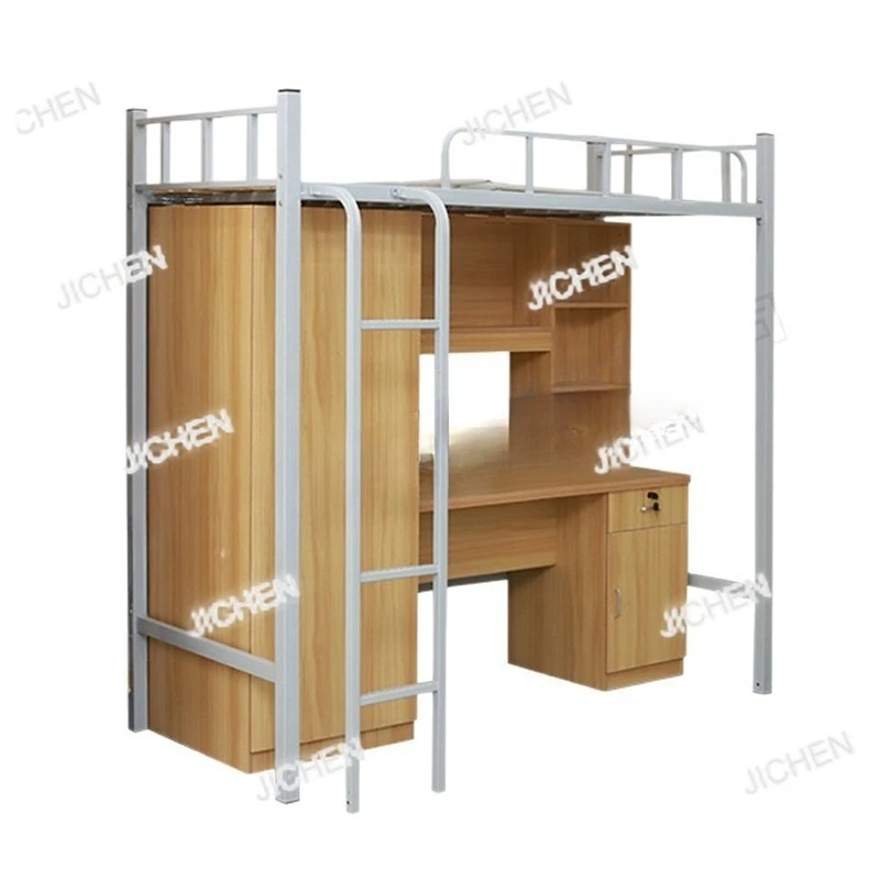 

Кровать-чердак для небольшой квартиры, кровать из кованого железа под столом, шкаф, кровать с железным каркасом