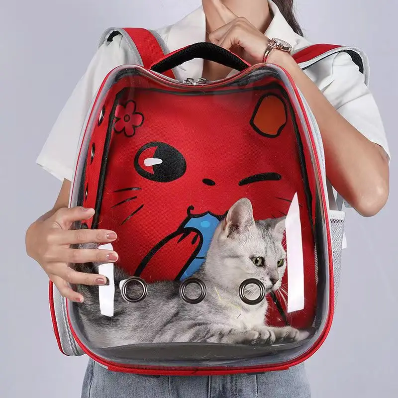 Large Transparent Pet Backpack, Space Capsule, Portable, Bag for Going Out, Cat, Dog