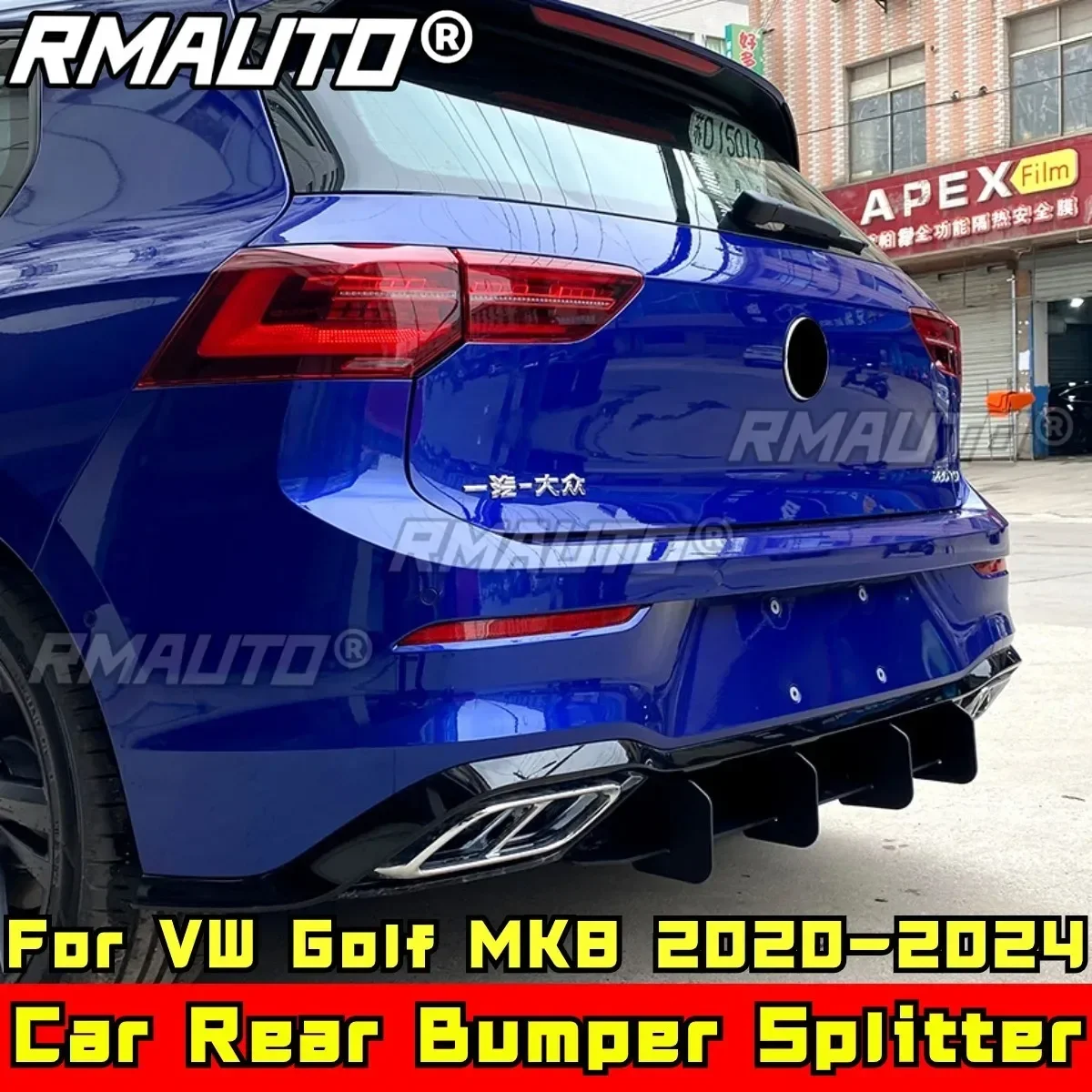 

Golf MK8 Body Kit Rear Bumper Spoiler Glossy Black Blade Style Bumper Cover Apron for VW Golf MK8 2020-2024 Car Accessories