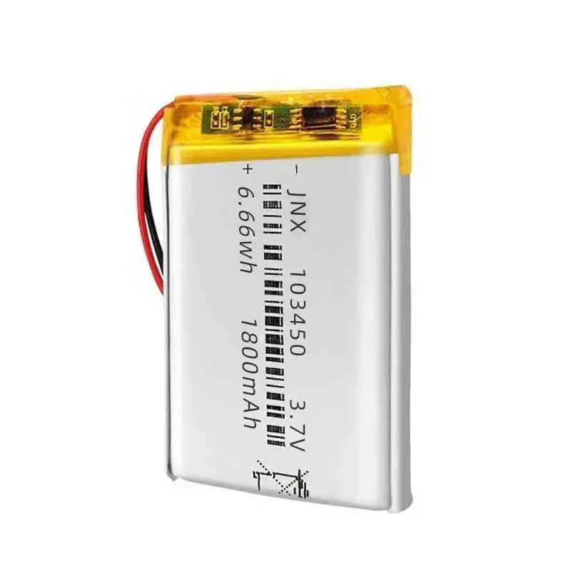 103450 3.7V 1800mAh2000mAhLithium Polymer Rechargeable Battery Jst PH for Camera GPS Navigator MP5Bluetooth Headset аккумулятор