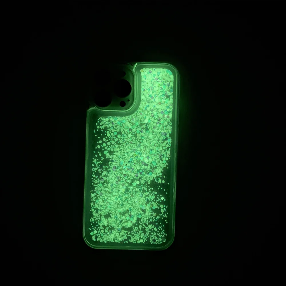 17 Case Leuchtende Glitzer-Flüssig-Bling-Hülle für iPhone Air 16 Plus 15 14 Pro Max 12 11 13 Leuchtet im Dunkeln Quicksand Capa Funda – Detail 11
