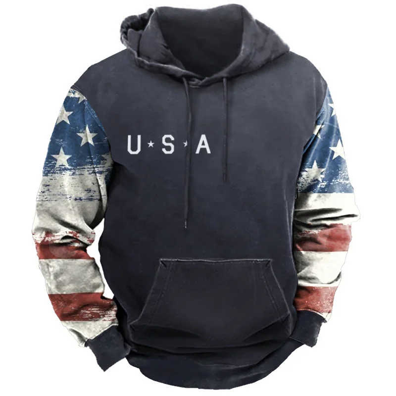 Men's Hoodie 3D American Print Sweatshirt For Men Harajuku Hooded Shirt Pullover Casual Clothes Sport Streetwear Men's Clothing