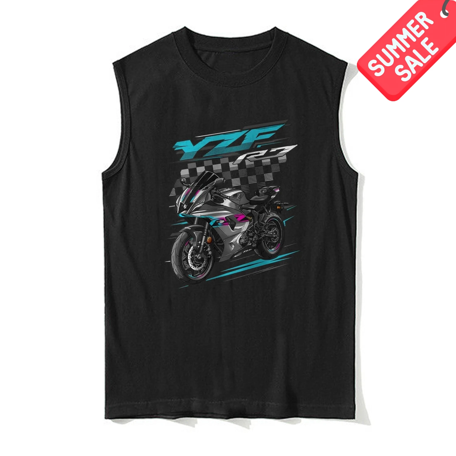 

2020-2024 Models Japan YZF-R7 Motorcycle Tanktop 100% Cotton O-Neck Summer Casual Mens Vests Sleeveless Tee Rider Streetwear