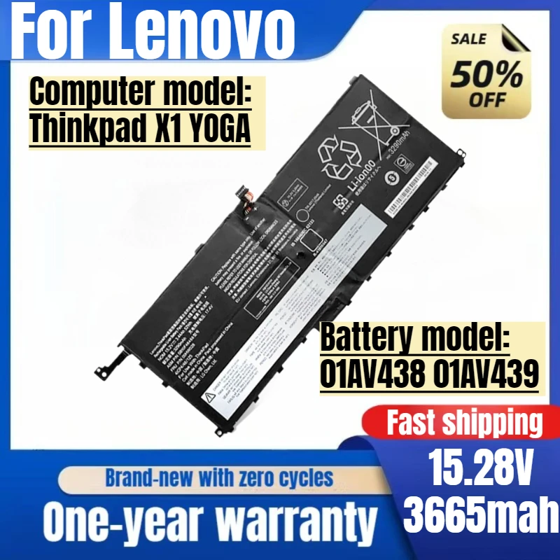 For Lenovo Thinkpad X1 YOGA Laptop Battery 01AV438 01AV439 High Quality High Capacity Battery Replacement Bateria