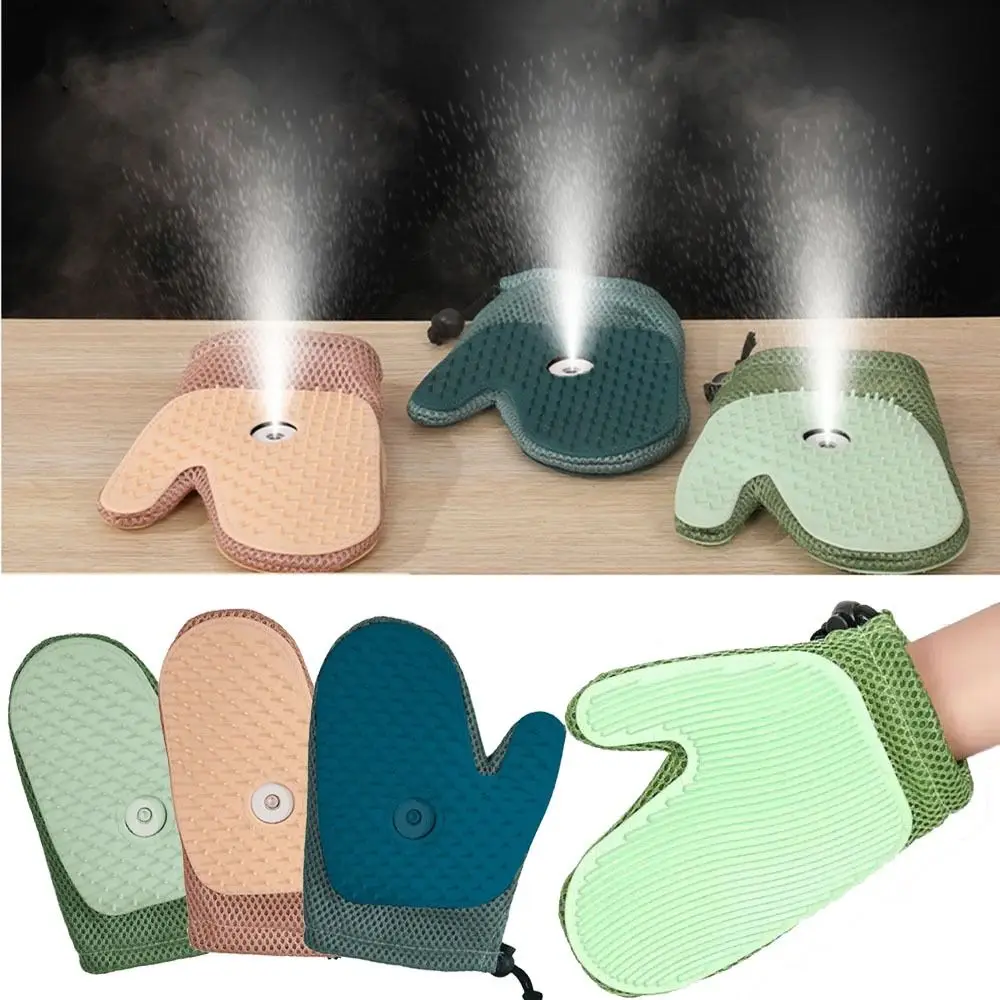 

4 in 1 Spray Petting Glove Gentle Hair Removal Breathable Mesh Cat Steam Grooming Mitt Elastic Wrist Closure Anti-Static
