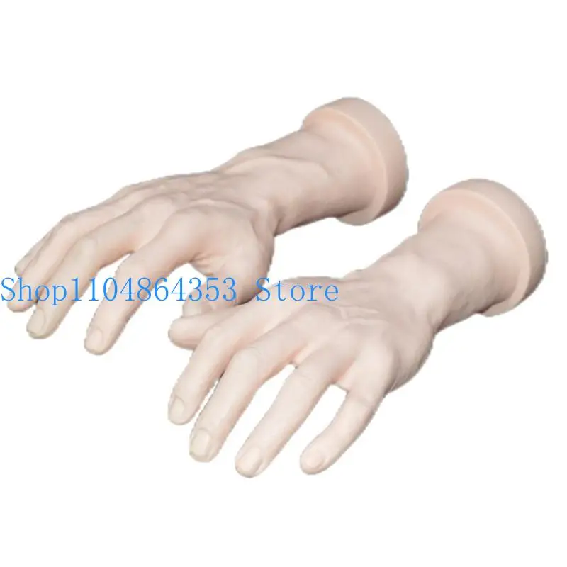

652F Pair of Mannequin Hands for Nail Art Practice and Design Projects Sturdy PVC Material Mannequin Hands for Ring Display