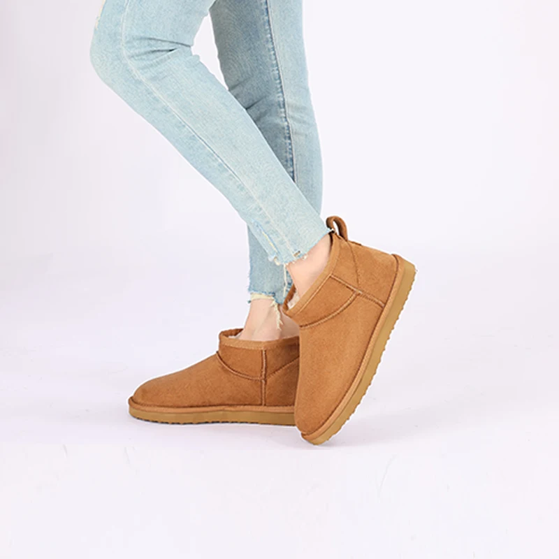 Evshine Winter-Pelz-Schneestiefel für Damen, rutschfest, mit Plüsch gefüttert, Wildlederstiefel, warme, flauschige Hausschuhe, klassische Schneestiefel – Detail 20