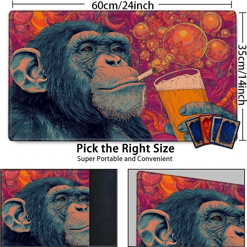 The psychedelic gorilla, holding a beer and a cigarette, is highly suitable for CCG and TCG games, as well as for card games