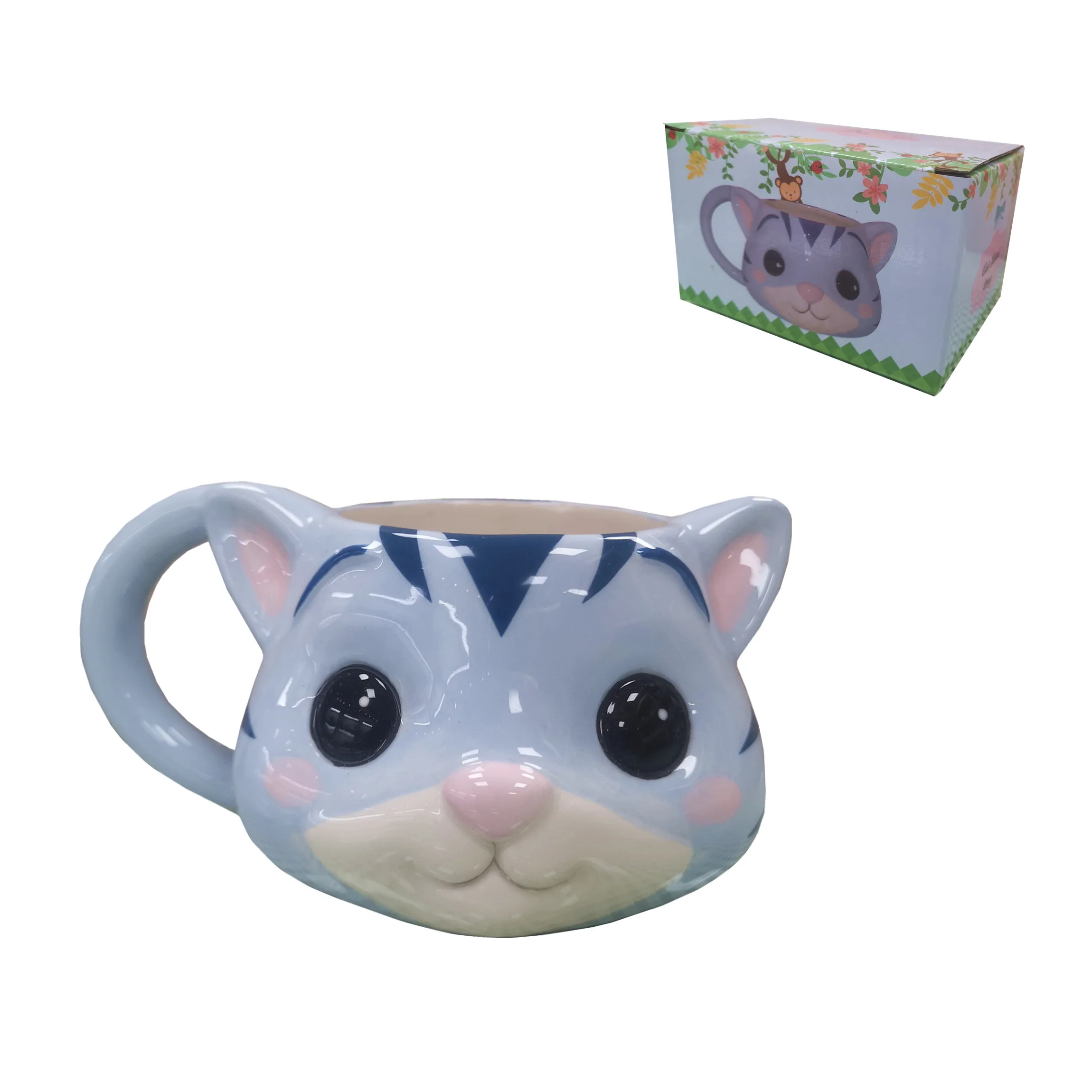 Chinese Zodiac Tiger Head Cup Animal Handle