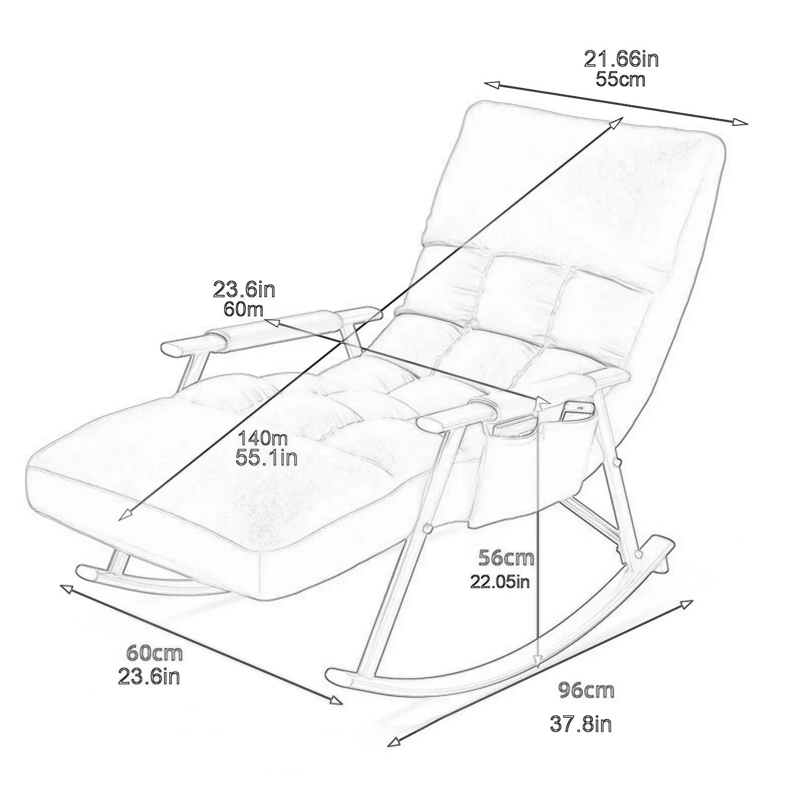 Chaise à bascule réglable, fauteuil lounge, canapé paresseux, extérieur, maison, salon, intérieur, chambre à coucher