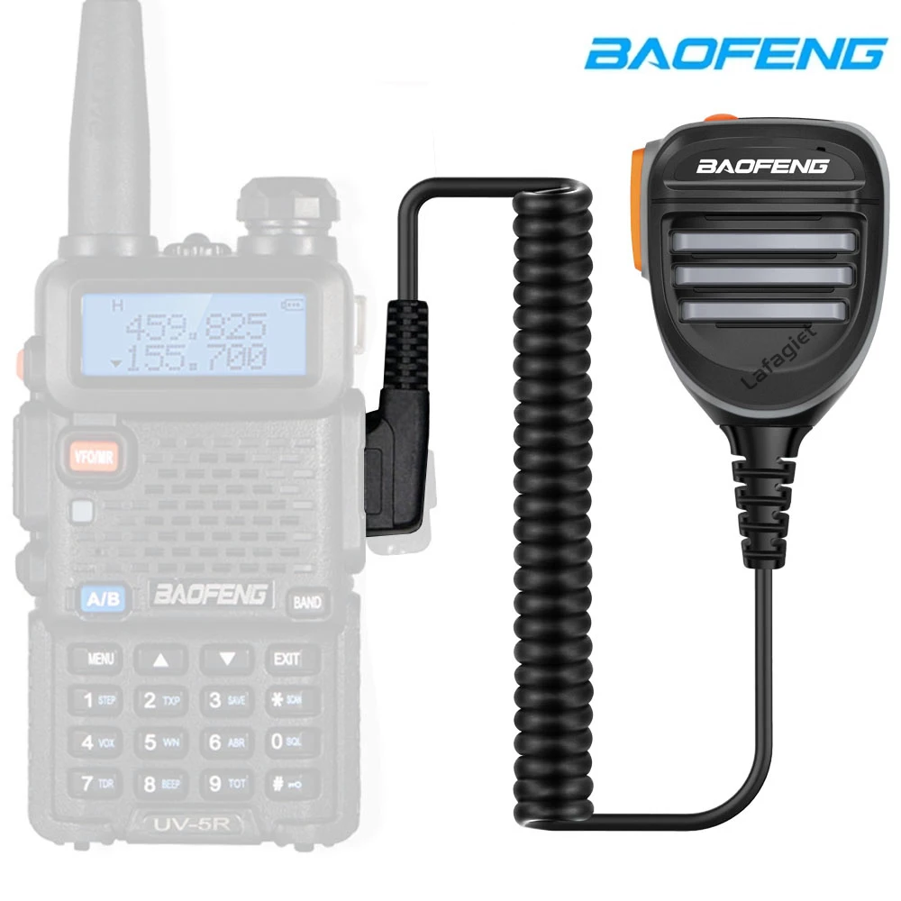 Baofeng Microphone haut-parleur initié PTT étanche pour TYT Baofeng Walperforated Talkie UV-5R BF-888S UV-S9 PLUS UV-13 ProTwo Way Radio