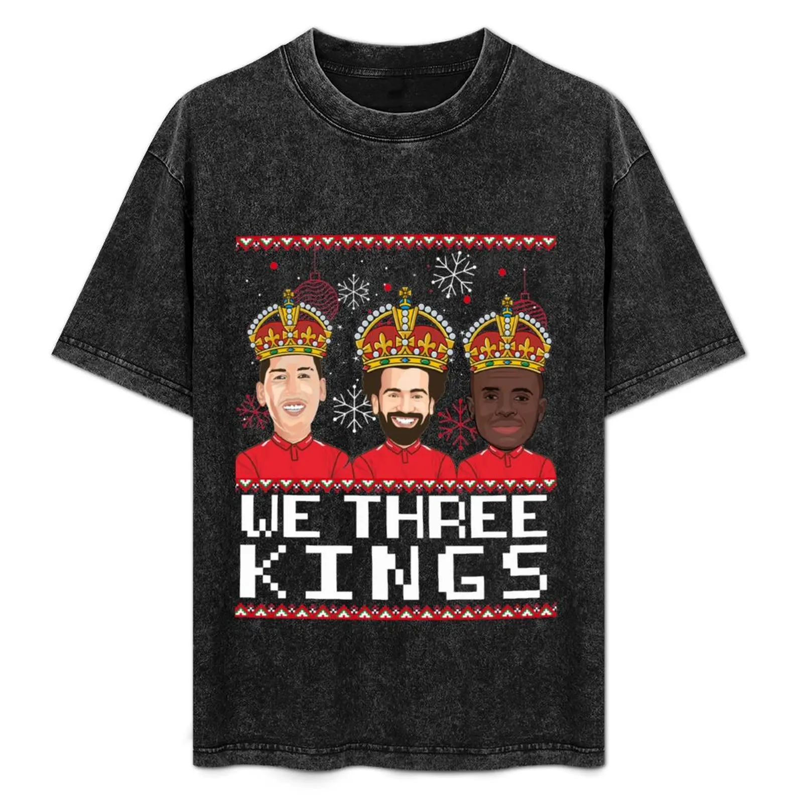 Ugly Christmas Sweater We Three Kings Liverpool Football Bobby Firmino Mo Salah Sado Mane T-Shirt