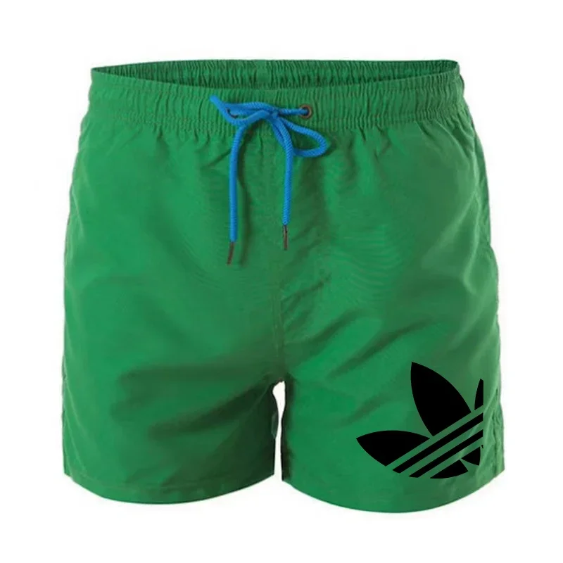 Shorts casuais confortáveis masculinos, moletom na moda, calça de praia, natação, largas, verão, 2024