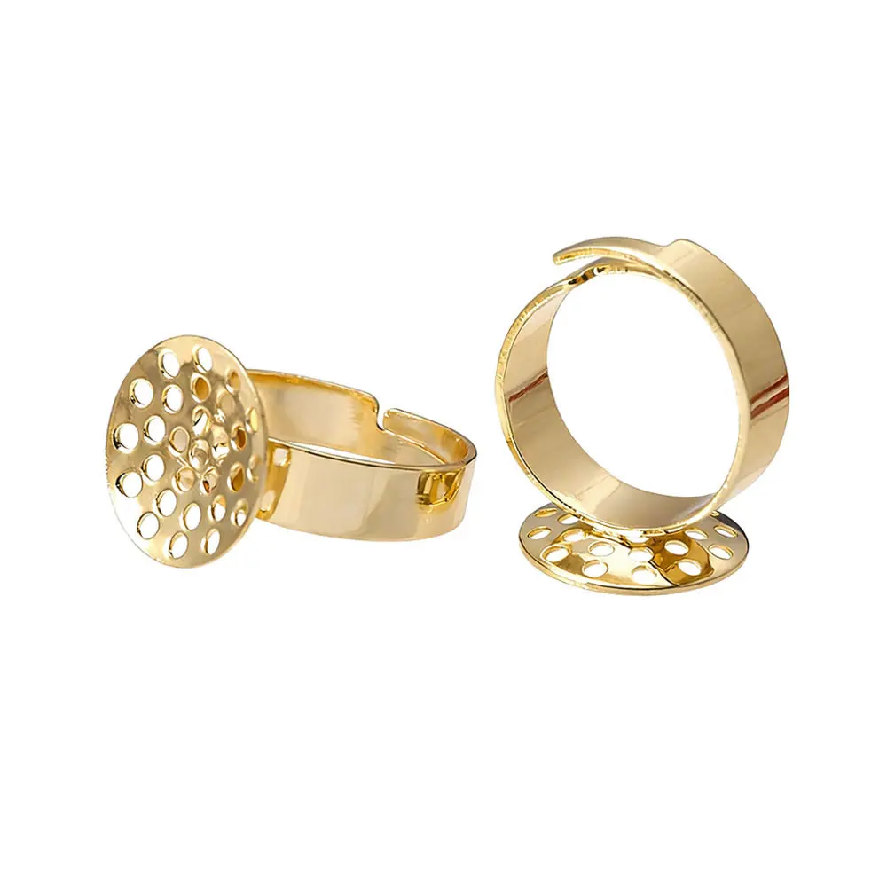 18K Gold Color or Rhodium Color Brass Rings Trays Ring Base Ring Setting Jewelry Making High Quality Diy Findings Accessories image 6