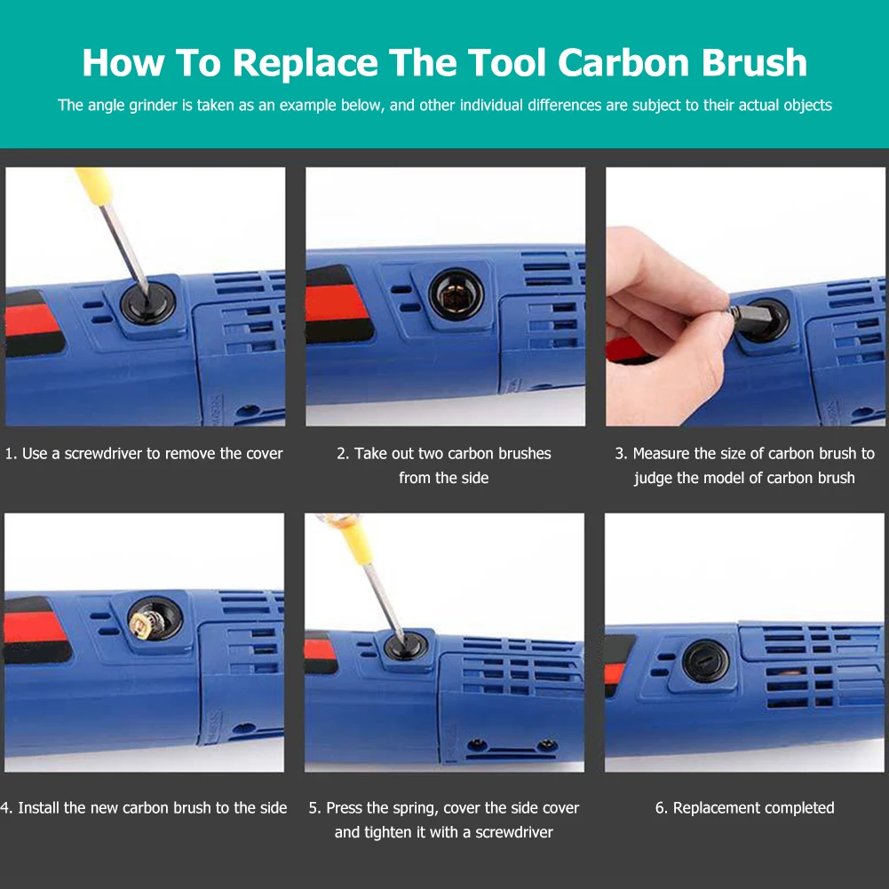 فرش الجرافيت لاستبدال قطع وتلميع آلة ، فرشاة الكربون ، مطرقة كهربائية ، زاوية طاحونة ، أدوات الآلات ، 10 قطعة #5
