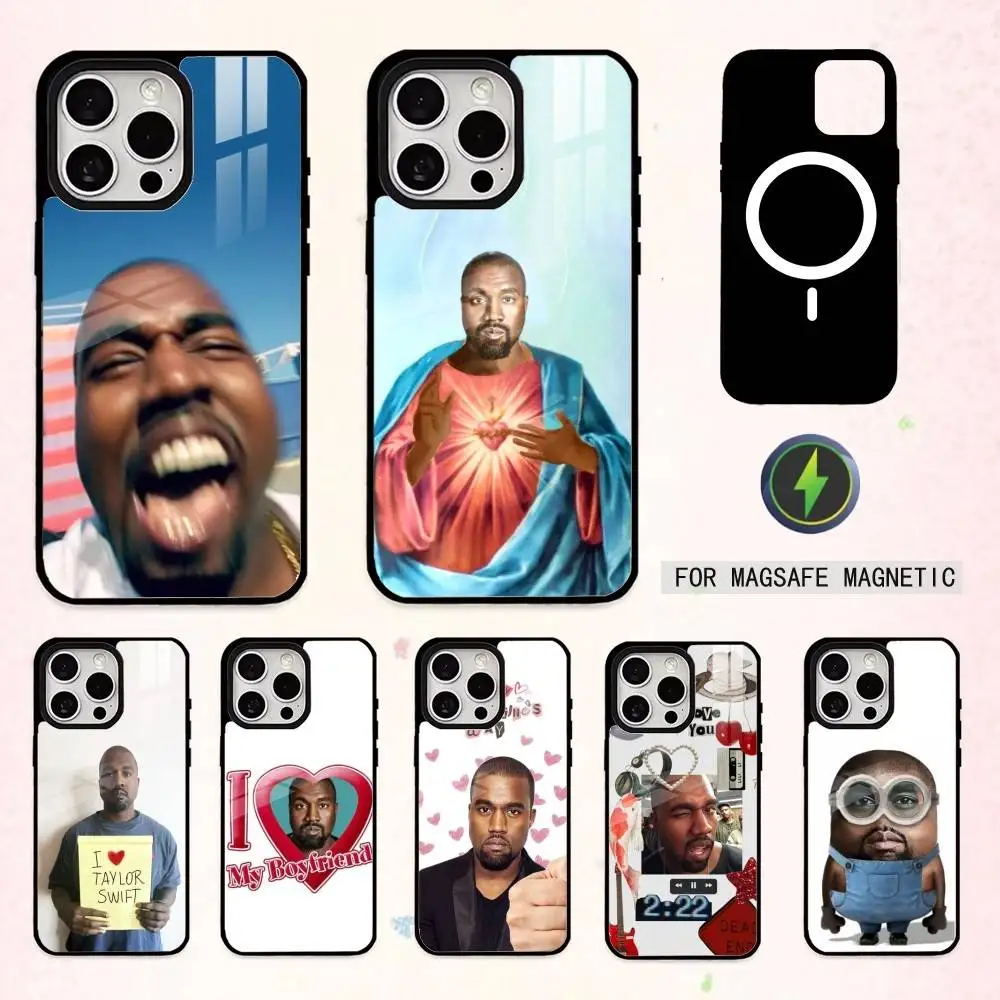 

F-Funny K-Kanye West-S Phone Case For iPhone17,16,15,14,13,12,11 Plus,Pro Max Magnetic For Magsafe Wireless Charging