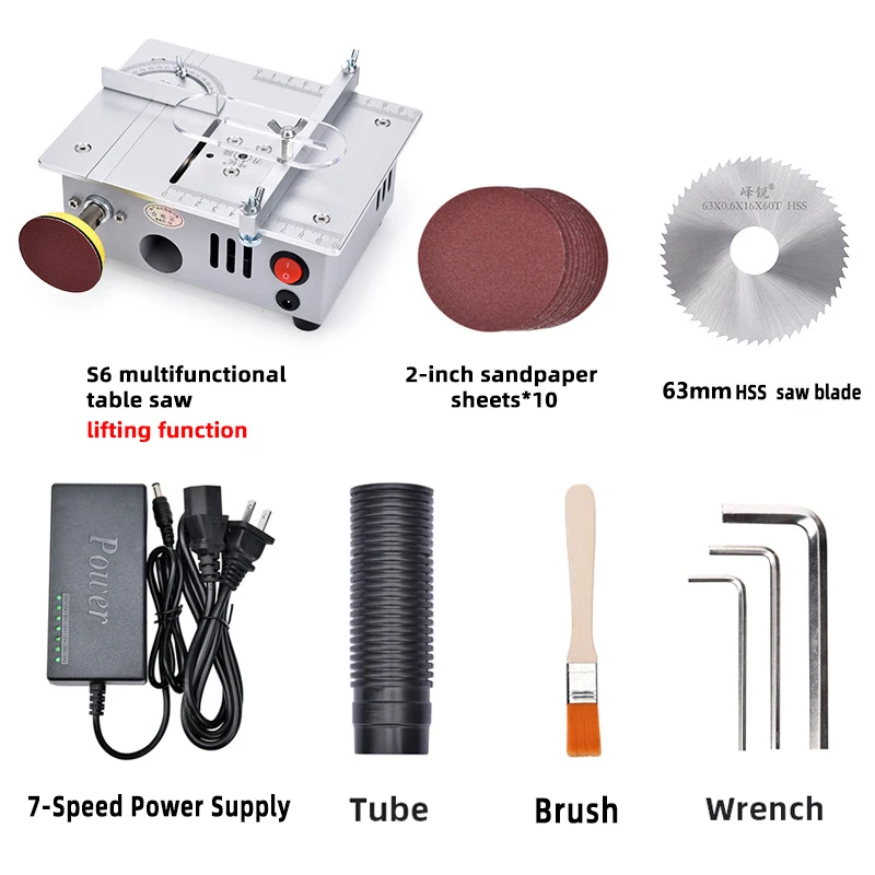 4 In1 Multifunctional Mini , Small Table Saw,Desktop Cutting Machine,Micro Lift Desktop Table Saw with Polishing Drill Machine