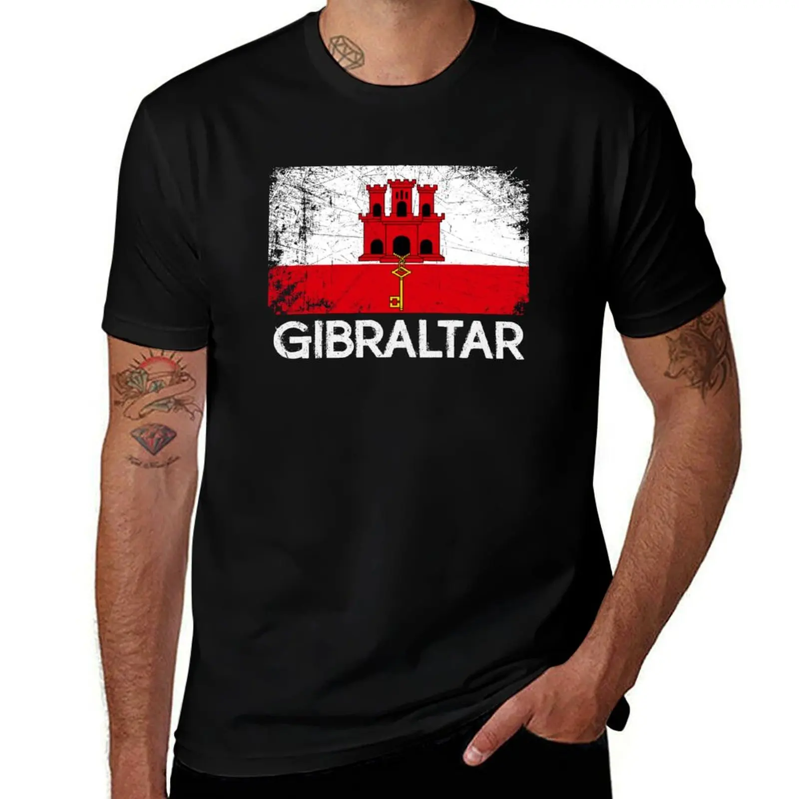 

Винтажная футболка с дизайном флага Gibraltar, подарочная футболка Made In Gibraltar, дизайнерские футболки, футболка из 100% хлопка