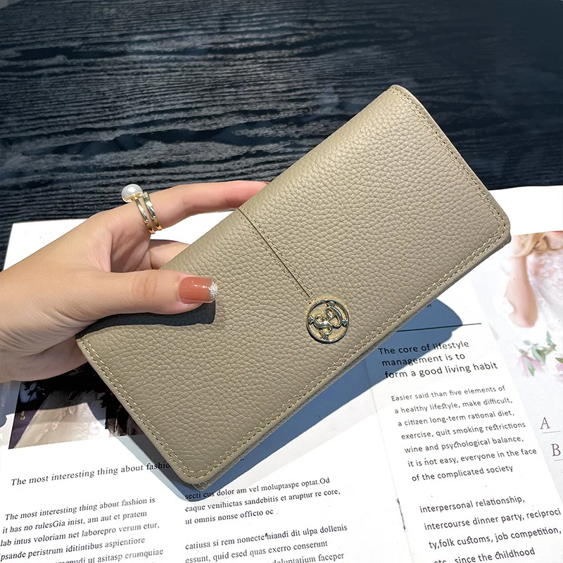 Long Wallet for Women Genuine Leather Purse for Women Vintage New Fashion Credit Card Holder Cards Organizer Multi Slots Bag