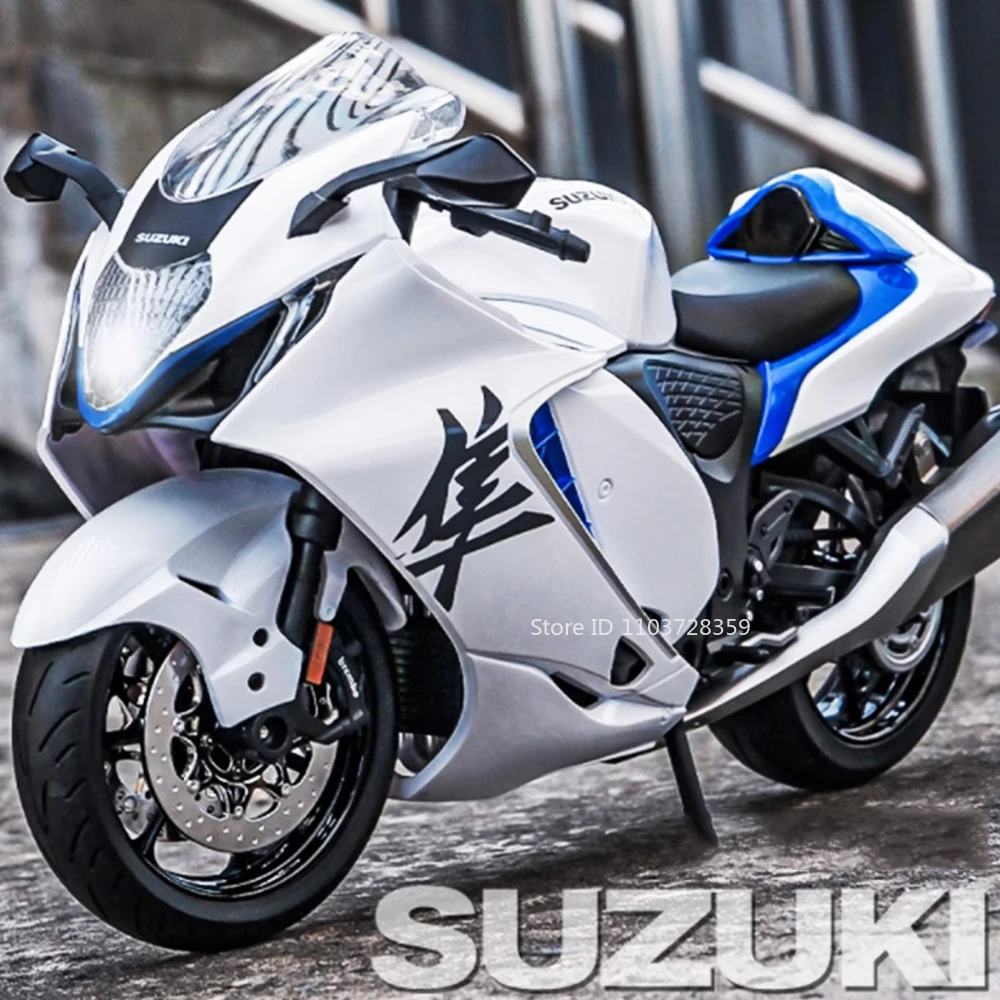

1:9 Suzuki Hayabusa Motorcycles Model Toys Metal Diecast Motorbikes Shock Absorption Rubber Tires Ornament Toy Cars Kids Gifts