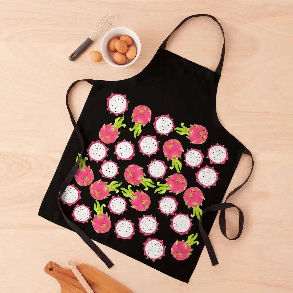 

Dragonfruit Decor in Black Apron professional hairdressing Kitchens Woman Waterproof Kitchen For Women Kitchen Apron