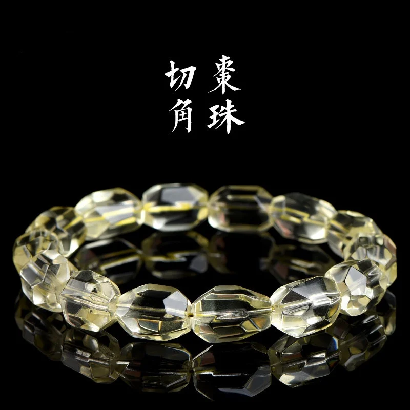 Natural Yellow Citrine Quartz Clear Faceted Beads Bracelet 12x8mm Woman Men Citrine Beads Crystal 10mm 11mm 12mm 13mm AAAAA