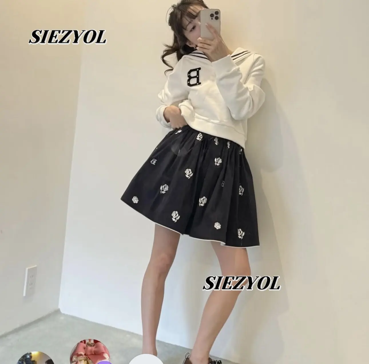 Sweet Short-sleeved Sweatshirt for Girls Spring and Autumn New Arrival Sailor Collar Embroidered Long Sleeves Hoodies