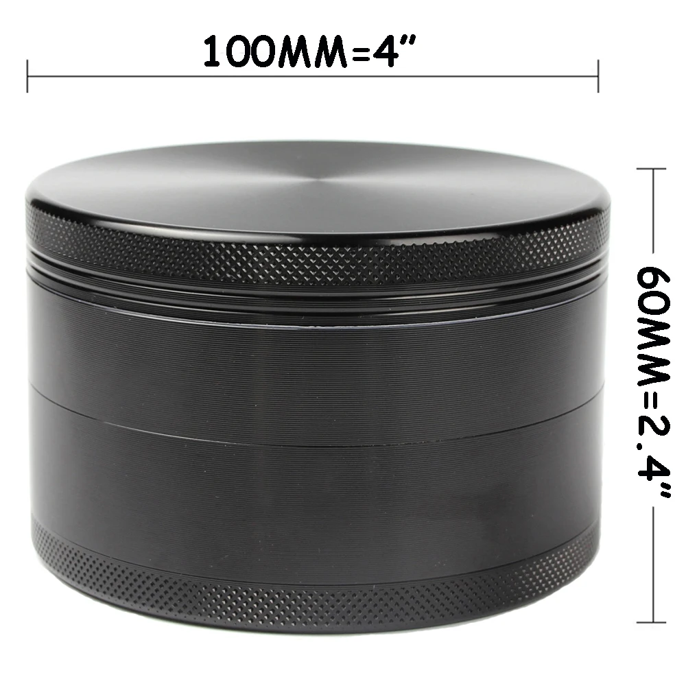 XXL 100MM Large Metal Herb Grinder Herbal Tobacco Zinc Alloy For Smoking Accessories Miller Black Silver Multi Heavy Spice Gift