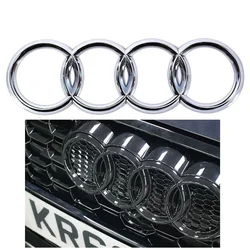 4 Ring abs Motorhaube vorne Motorhaube Grill hinten Kofferraum Emblem Logo Abzeichen Aufkleber Aufkleber für Audi A3 A4 A5 A6 A7 Q2 Q3 Q5 Q8 TT