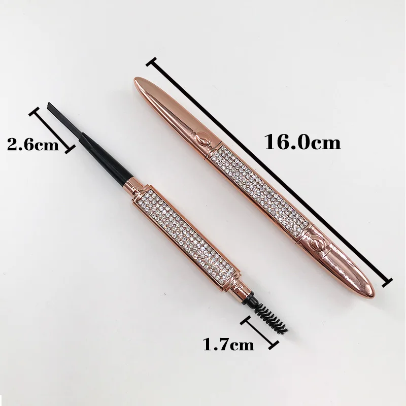 Diamond Eyebrow Pencil Waterproof Long-lasting Double-headed Eyebrow Pencil for Eye Makeup with custom logo