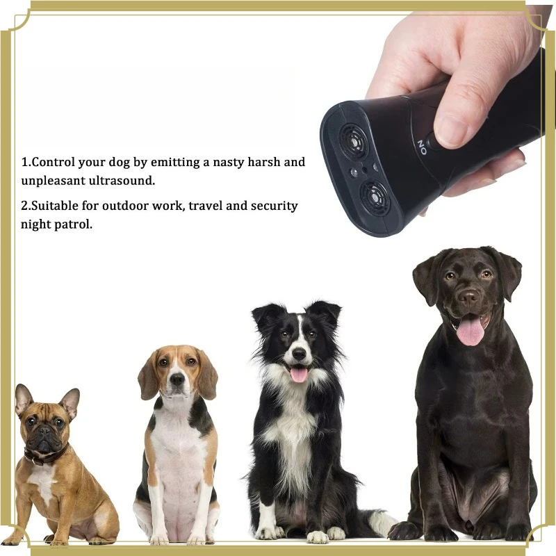 Portable USB Charging Ultrasonic Dog Training Tool Humane Bark Deterrent Device Built-in LED Light for Indoor Outdoor Use view 5