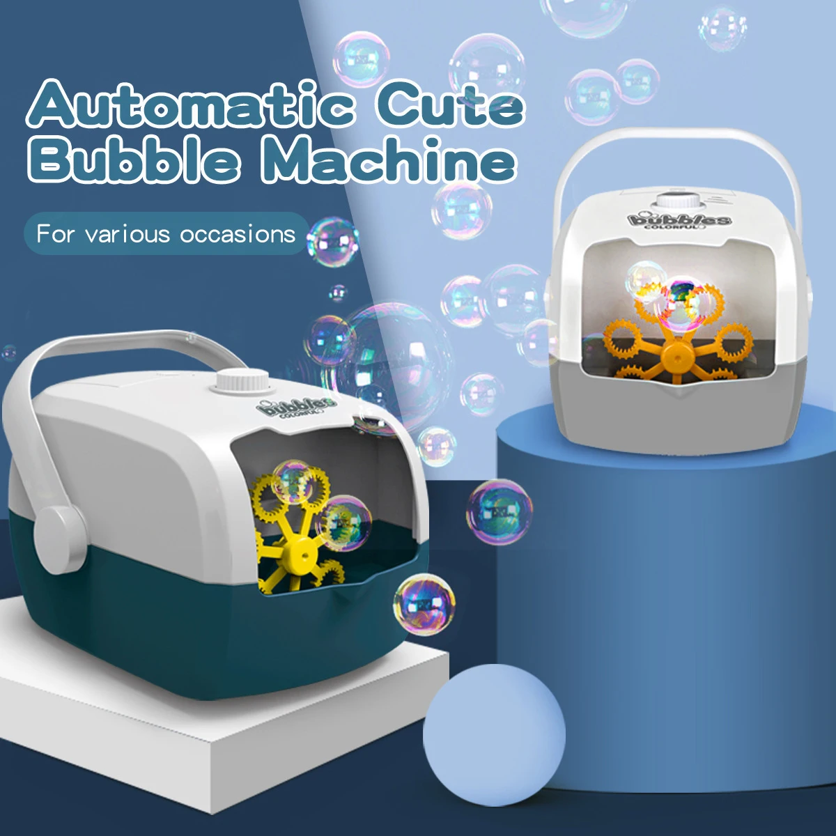 Bubble Machine Durable Automatic Bubble Blower Automatic Bubble Blower for Kids for Indoor Outdoor Birthday Party Gray