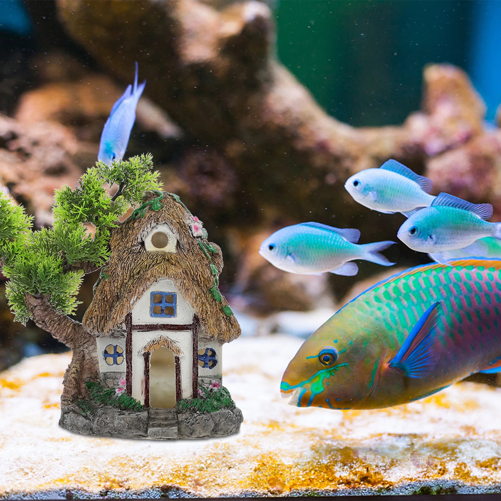 

Fish Tank Decorations Rockery Aquarium Resin Décor Miniature Decorative Statues