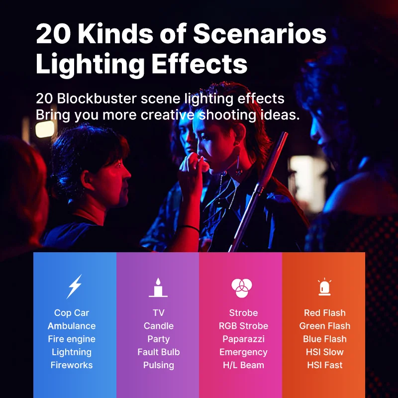 Ulanzi VL110 RGB Tube Light Stick Light Assembled Magnetic Fill Light for Photography Video Vlog Live Streaming Tiktok Youtube