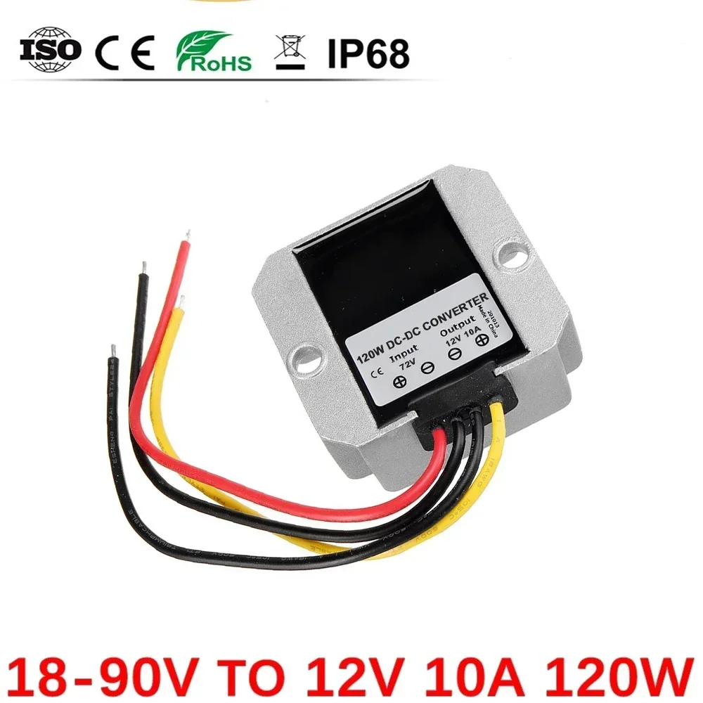 20V-90V to 12V 5A 10A Regulator Car Truck Supply 24V 36V 48V 60V 72V DC Power Converter Buck 12 Volt Voltage Transformer CE