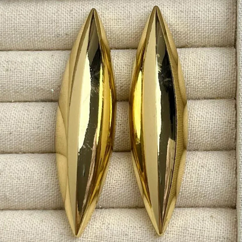 XIYANIKE Metal Tapered Smooth Long Stud Piercing Earrings For Women Summer New Fashion Jewelry Gift Party Beach сережки