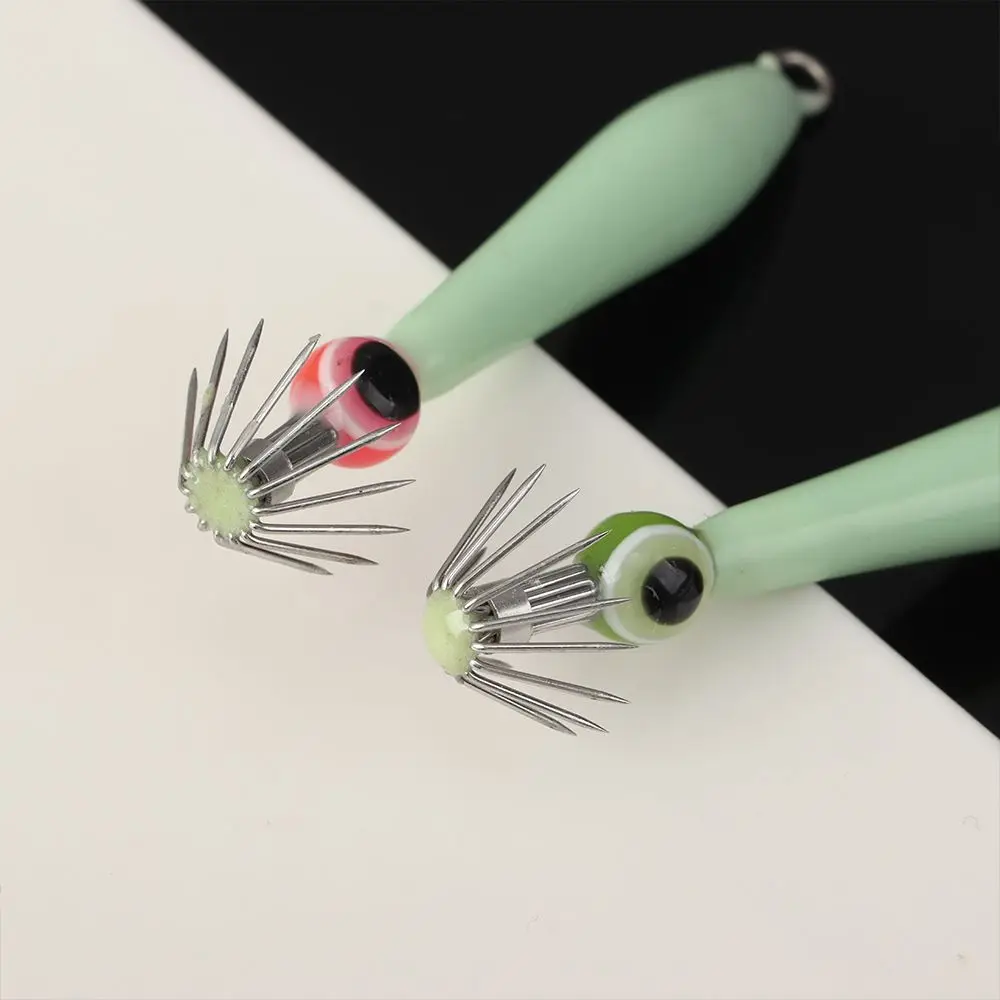 1Pc Stainless Steel Squid Hook Simulation Noctilucent Octopus Bait New Style Wood Shrimp Lures Sleeve-fish Fishing Tackle