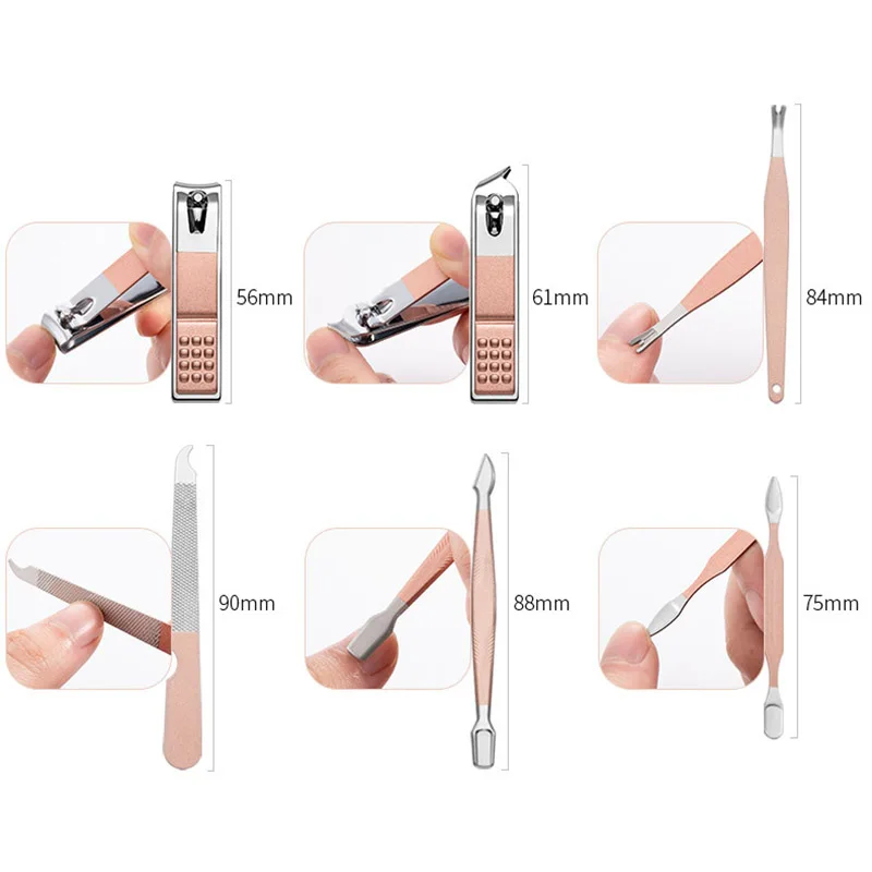 7/15/18pc Multi-purpose Portable Nail Clipper Kit Household Steel Ear Spoon Clippers Cutting Pedicure Nail Scissors Kit Art Tool