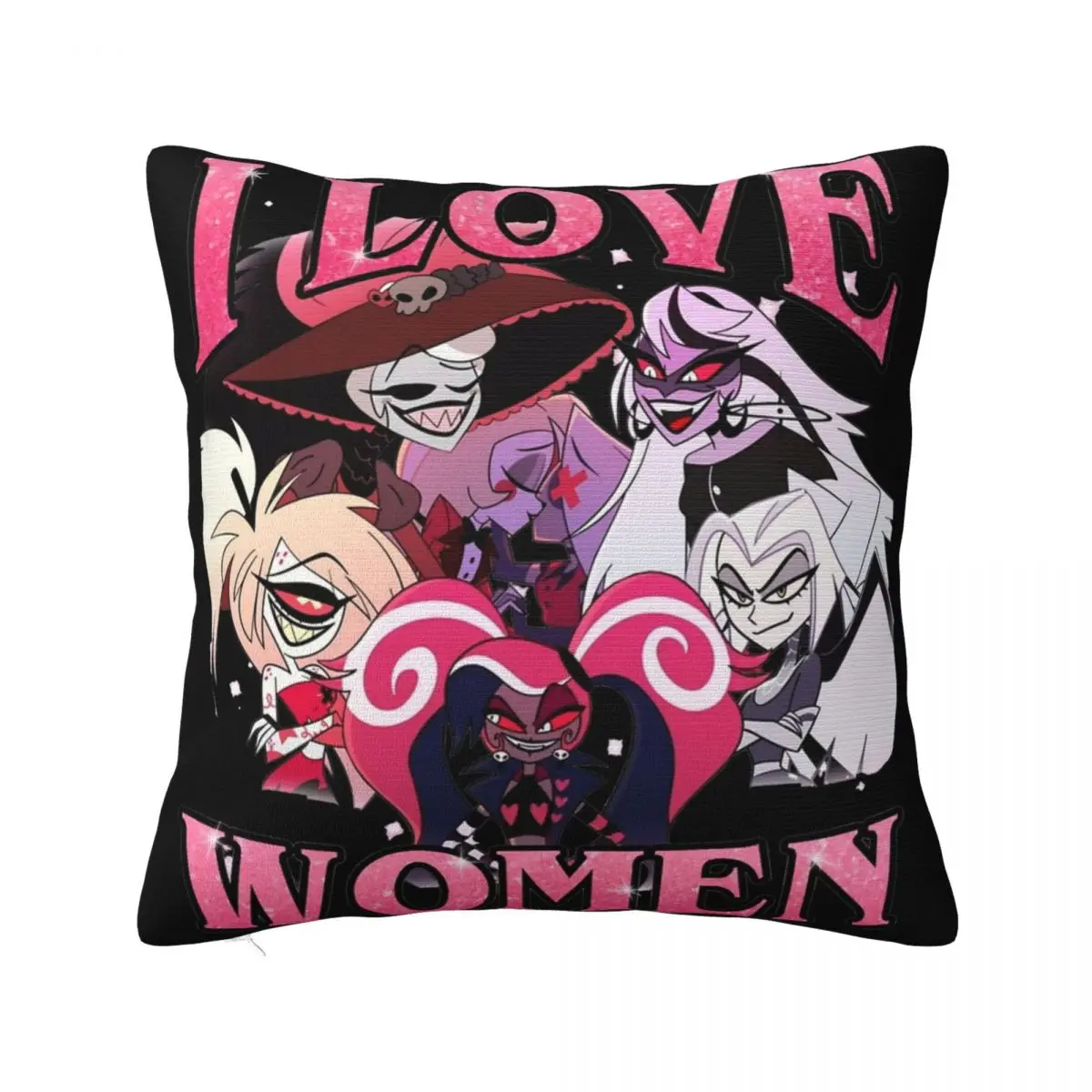 Hazbin Hotels Bootleg Pillowcase Stuff Printing Cushion Cover Decorations I Love Women Throw Pillow Case Cover Bed Multi-Size