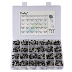 Kit de sortimento de transistores, Conjunto de transistores eletrônicos, BC547, BC327, BC337, 2N2222, 3904, 3906, C945, PNP, NPN, 200-900Pcs