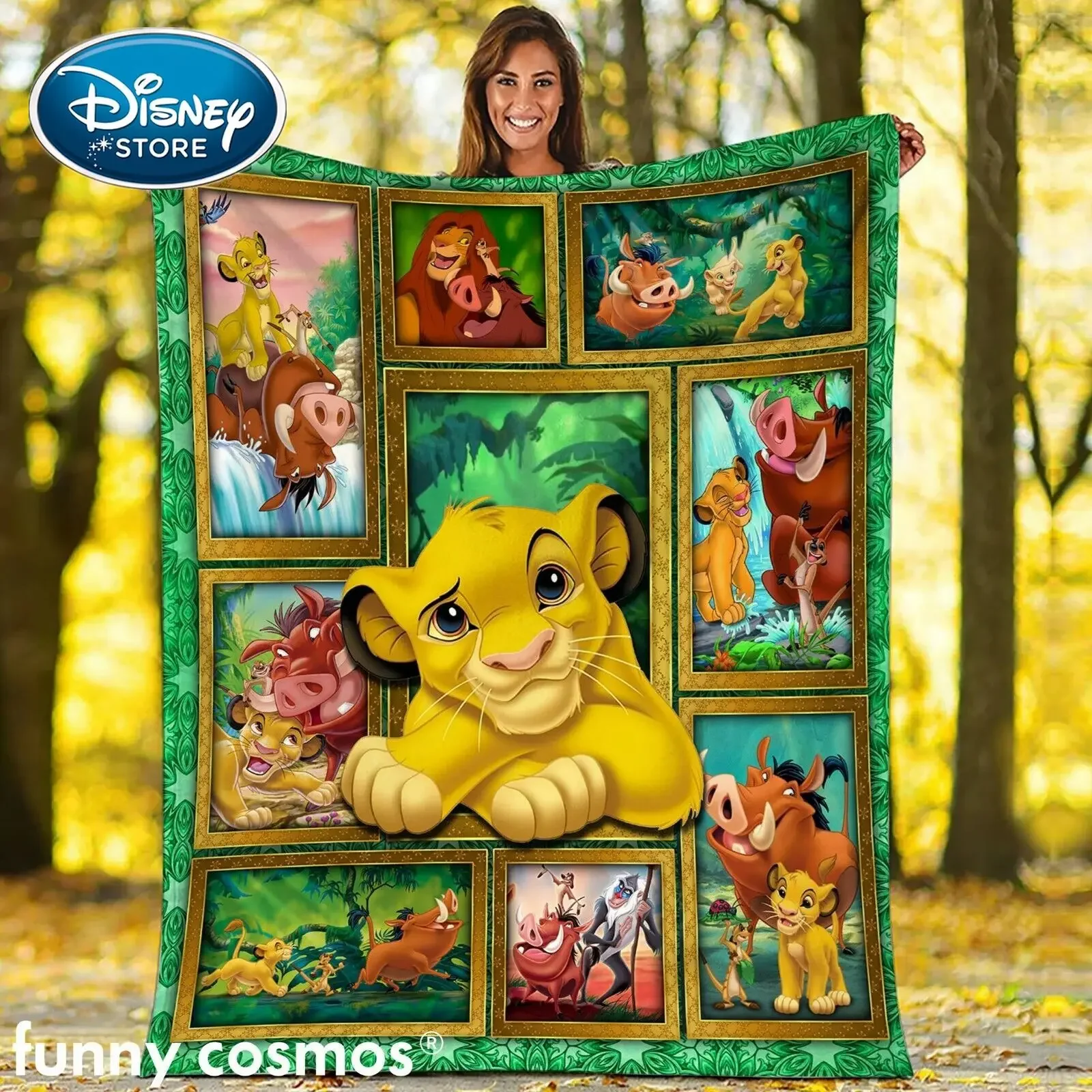 The Lion King Flannel Blanket,Simba Mufasa Nala Timon Rafiki Pumbaa Blanket for Living Room/Bedroom Warm Blanket Children's Gift