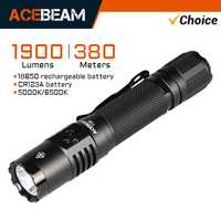 ACEBEAM T35 Compact Tactical EDC Flashlight Long Range 380 Meters 1900 High Lumens Flashlights for Emergency, Camping