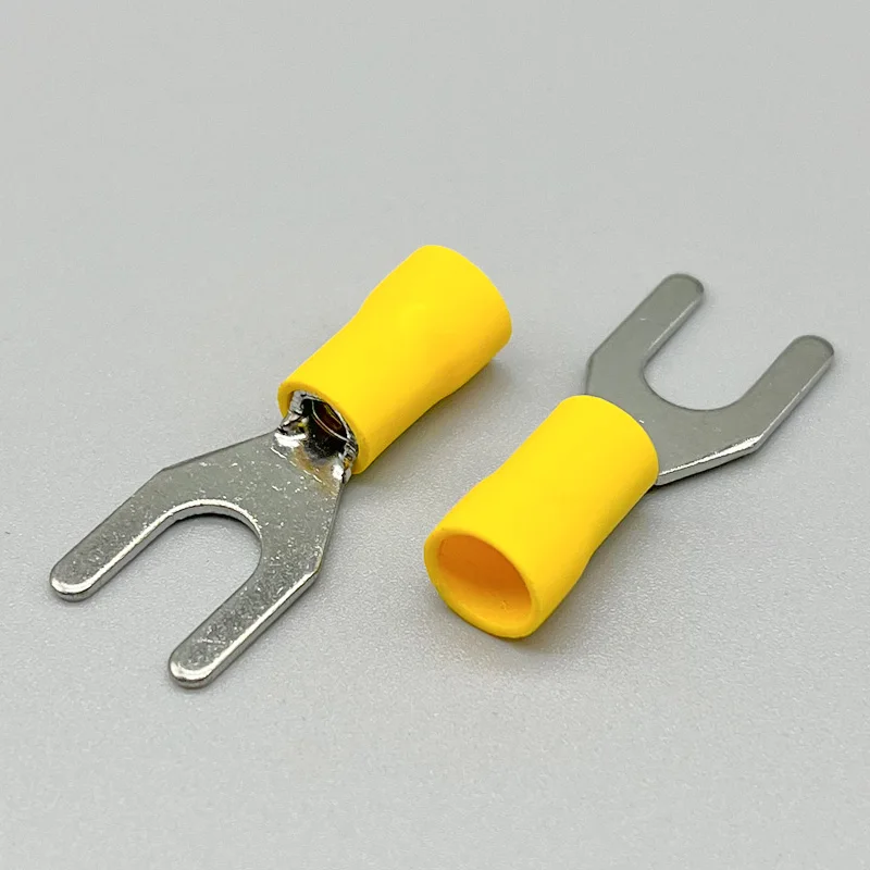 100-500PCS Insulated Crimp Terminals SV5.5-4/5/6/8 Pure Copper Ferrule Terminals Spade Connectors Electrical Use For Cable 4-6mm