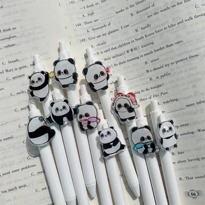 36pcs  Cute little panda press  cartoon super cute black and white panda  0.5 students brush question  good-looking pen