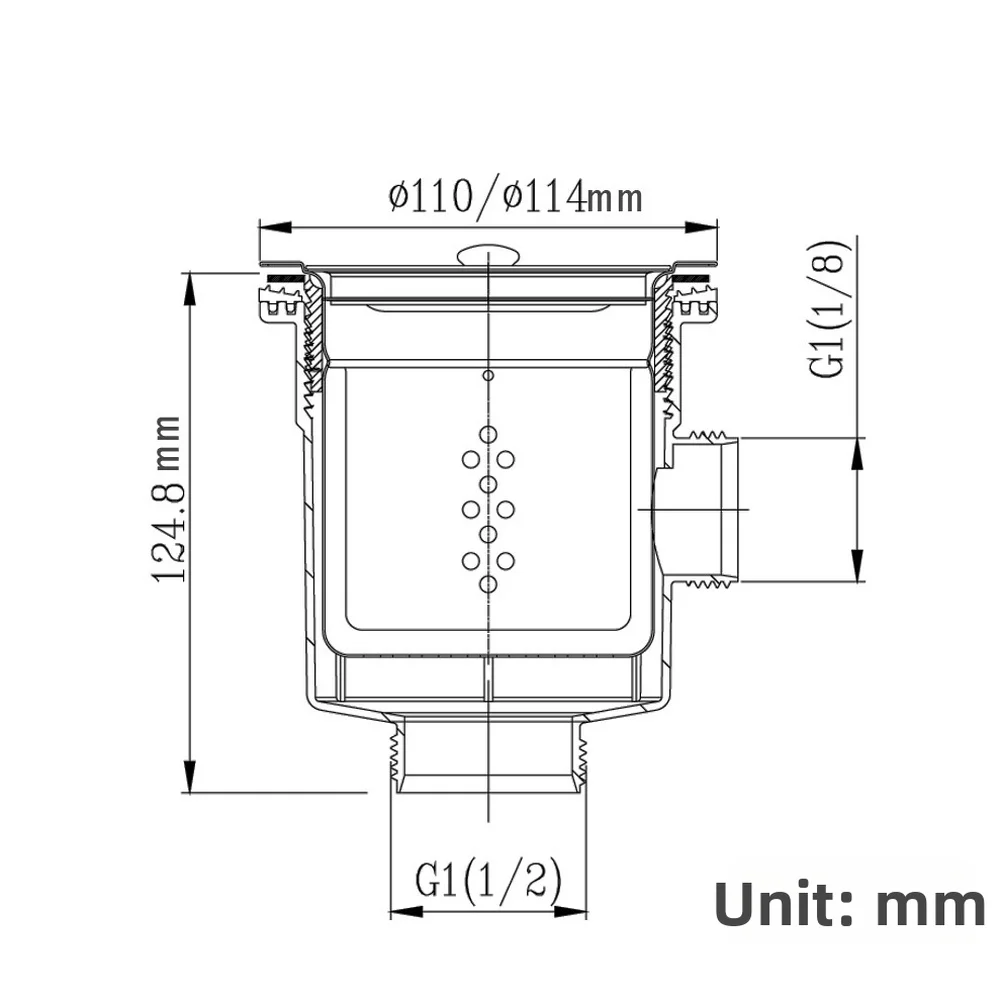 304 Stainless Steel Kitchen Sink Drain Strainer With Overflow 110mm 114mm Basket Square Drain Cover- Waste Overflow Replacement