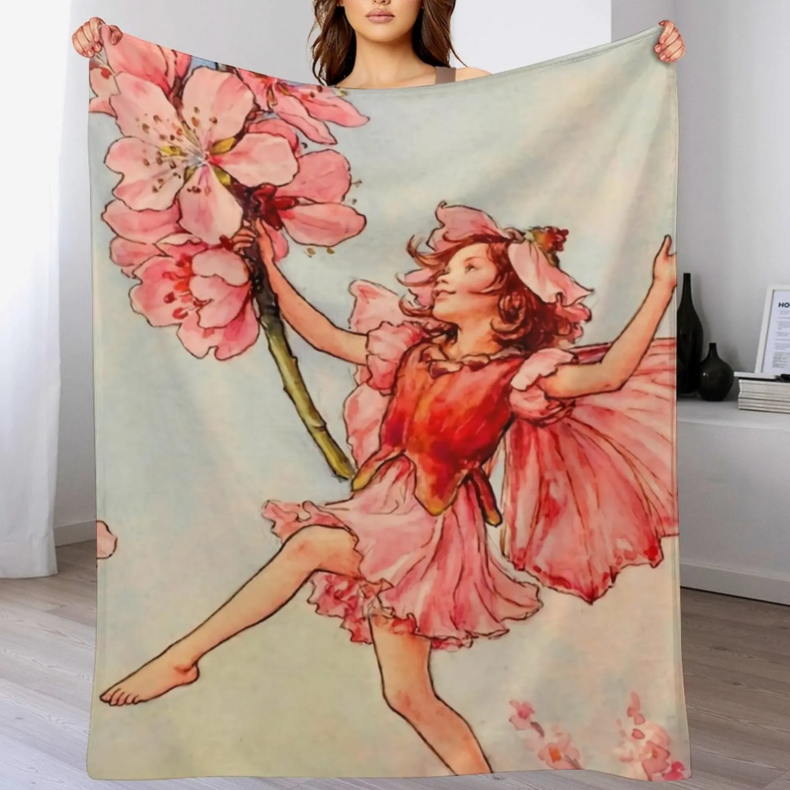 

Cicely Mary Barker The Almond Blossom Fairy Throw Blanket Sofa Thins Summer Luxury Designer Blankets