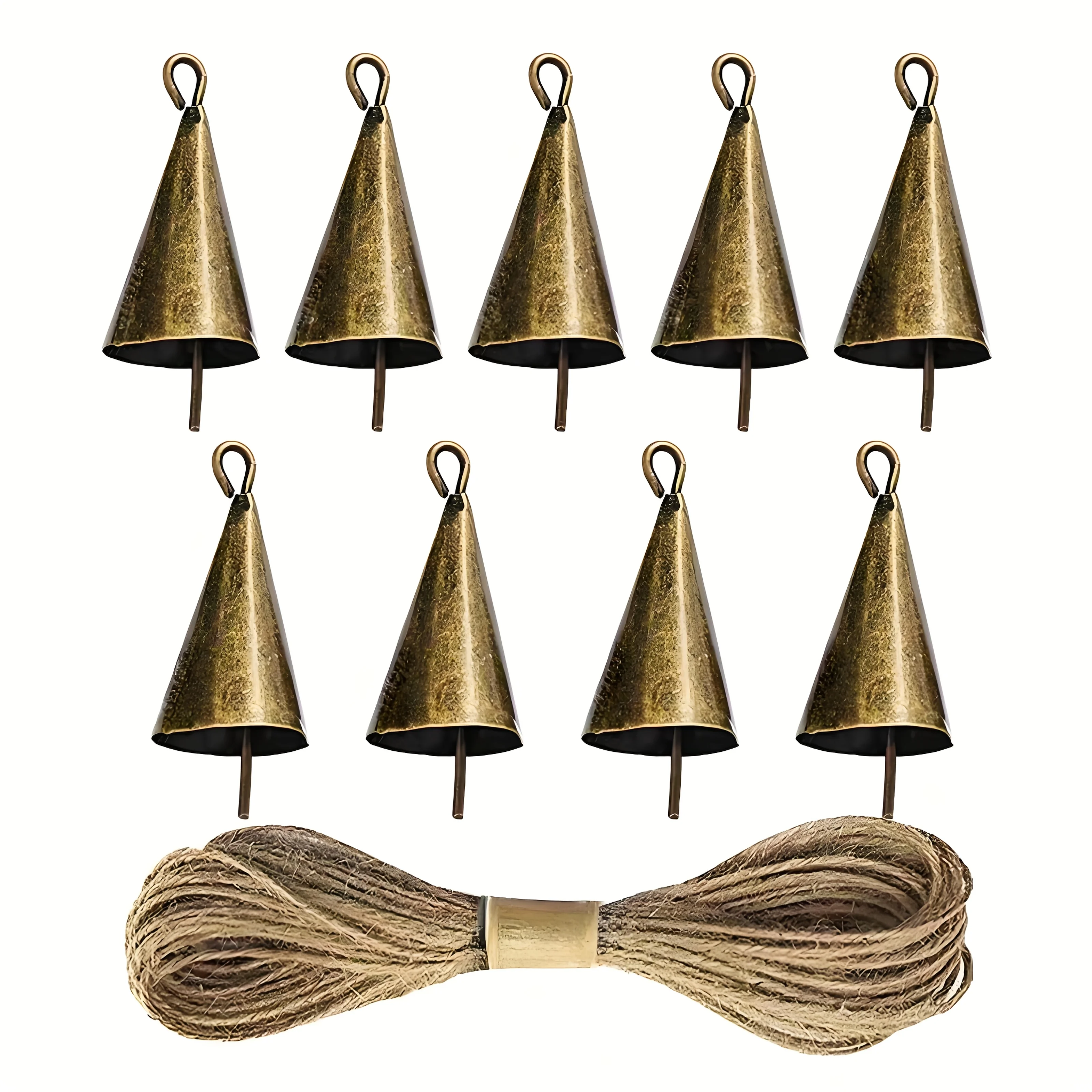 

Vintage brass bell set, wreath decoration bells, country wind bells, Christmas tree ornaments, perfect for holiday decorations