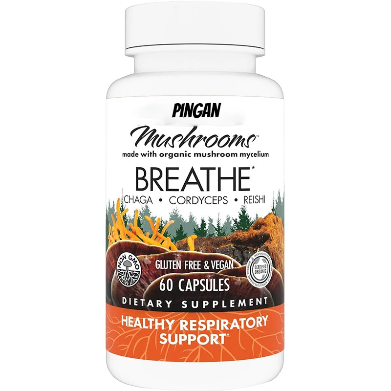 

Breathe Capsules - Herbal Lung Health Supplement Containing Birch Mushroom, Ganoderma Lucidum, and Cordyceps Sinensis