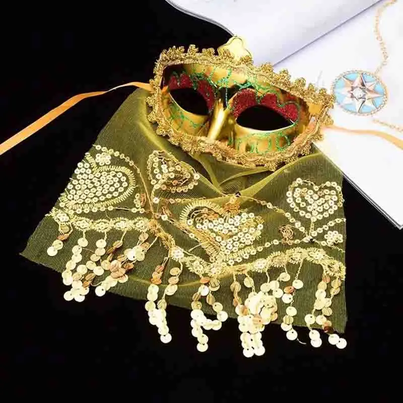 Tassel Veil Mystery Masquerade Mask Antiquity Photograph Props Show Dance Party Halloween Festival Decorations Accessories