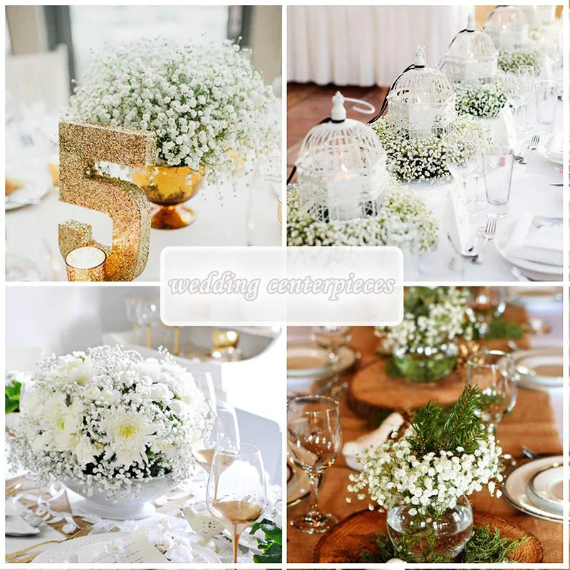 15/30 pz respiro del bambino fiori artificiali Gypsophila foglie di eucalipto fiore finto per matrimonio Bouquet da sposa Home Room Decor